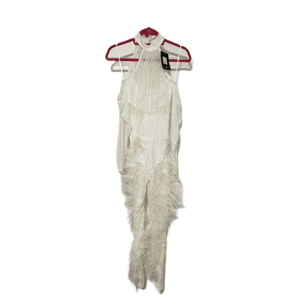 FASHION NOVA White Fur Body Suit